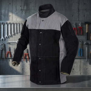 Veste de soudage résistante à la chaleur JNA GROUP noire et grise, manches longues, 300C-500C, niveau B, avec pack respirateur, coutures soudées, coupe régulière - Product Image 4