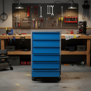 Armoire à outils Fervi à 5 tiroirs en acier bleu pour l'organisation d'atelier - Product Image 2