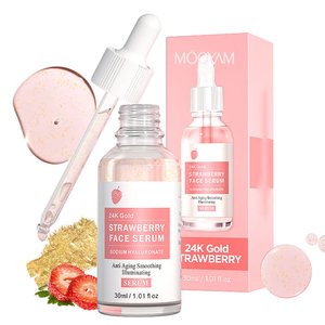 Suero facial para el cuidado <span class=keywords><strong>de</strong></span> la <span class=keywords><strong>piel</strong></span> con etiqueta privada, blanqueador orgánico Natural, reparación <span class=keywords><strong>de</strong></span> la <span class=keywords><strong>piel</strong></span>, rosa, <span class=keywords><strong>fresa</strong></span>, antienvejecimiento, oro <span class=keywords><strong>de</strong></span> 24 quilates - Product Image 1