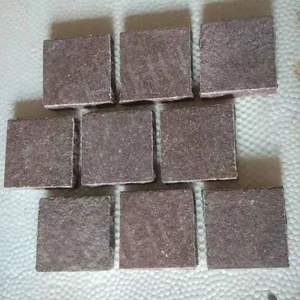 SH Stone paving <span class=keywords><strong>pavers</strong></span> ตาข่ายหินแกรนิตสีแดงธรรมชาติแบบรูบิกพื้นผิวแยกขอบหินกรวดขายส่ง - Product Image 3