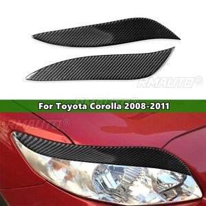2 pièces de garnitures de phares en fibre de carbone pour Toyota Corolla 2008-2011, autocollants de phares, garnitures de phares - Product Image 1