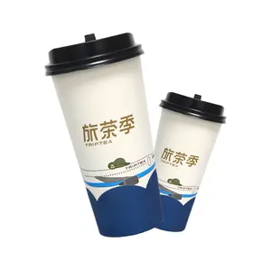 paper cup lid cover custom printed wholesale takeout with handle and lids custom printed logo with lid and sleeve for hot drink
