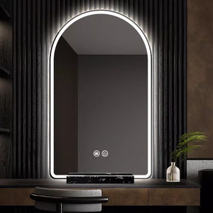 Espejo de Baño Decorativo Asimétrico con Retroiluminación LED Inteligente, Antivaho, de Tamaño Personalizado, Estilo Art Deco, de Lujo, <span class=keywords><strong>ECOLIVING</strong></span>, Venta al Por Mayor - Product Image 1