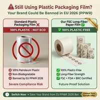 Rouleau de papier kraft recyclable à fibres longues, thermoscellable, sans plastique, pour emballage PAP 22, zéro plastique, vente en gros