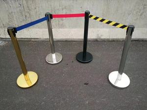 Colonne de <span class=keywords><strong>barrière</strong></span> extensible de 3 mètres en tresse noire, clôture d'isolation, en acier inoxydable, adaptée à une utilisation dans les hôtels. - Product Image 6