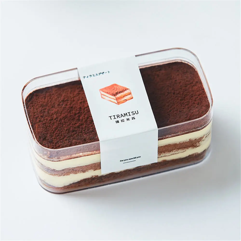 Kundendefinierte durchsichtige Kunststoffbox in Lebensmittelqualität in mehrfacher Größe für Plätzchen Gebäck Dessert Tiramisu Boxverpackung
