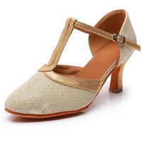 Argent brillant femmes cuir talons hauts Salsa cours de danse latine moderne salle de bal Jazz chaussures de danse peau de vache doublure supérieure Satin