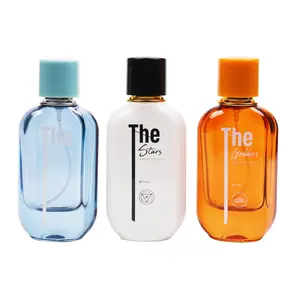 Populer Semprot Warna-warni Bulat 50ML Kaca Mudah Pompa Botol Parfum dengan Tutup Plastik