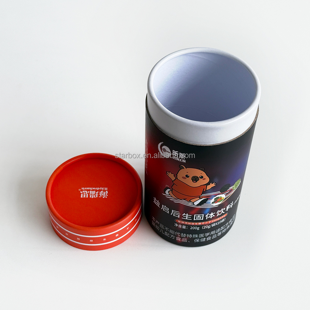 Environmentally Friendly Bio-degradable Recycled Material Food Paper Tube Packaging for Jelly Sugar Chocolate Customizable Size