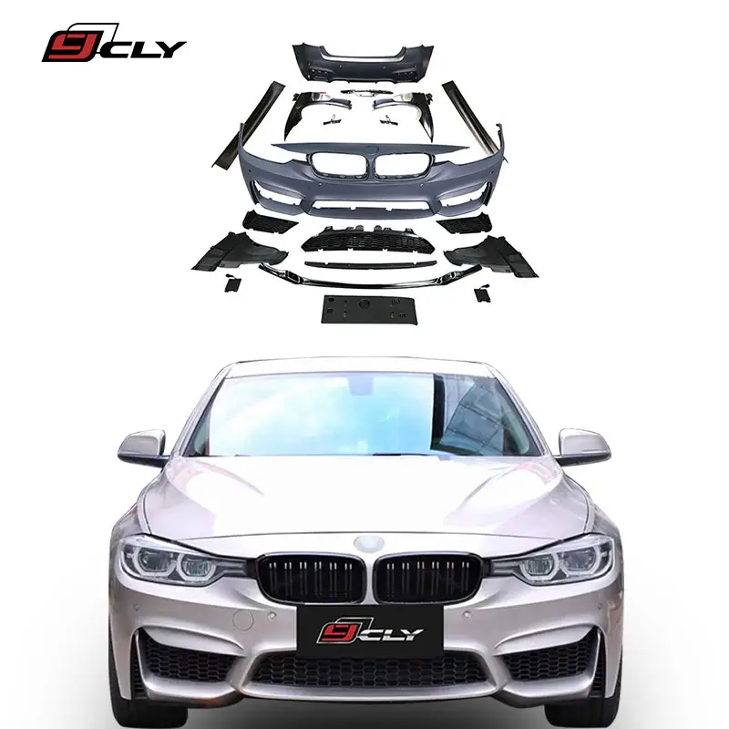 CLY-parachoques de coche para BMW Serie 3 F30 F35 320i 328i 335i Facelift M5, kit de carrocería, rejillas, faldón lateral, difusor de parachoques trasero