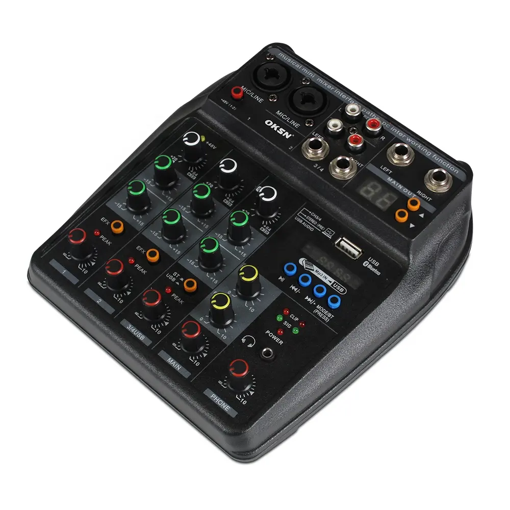 Fabrik professionelle 4-Kanal-USB-Audio-Mixkonsole mit USB-Audio-Schnittstelle Aufnahme DJ-Mixkonsole