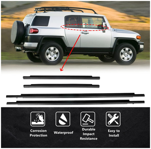 สายพานซีลหน้าต่าง Weatherstrip 4ชิ้น,สำหรับซีลประตูรถด้านนอกสีดำ - Product Image 4