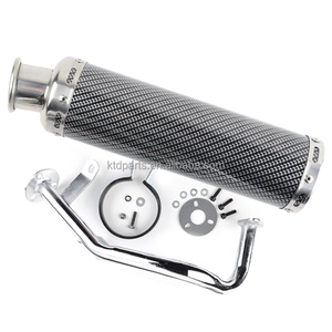 Глушитель выхлопной трубы KTD GY6, серебристый глушитель для скутера, мопеда, мотоцикла, 50 куб. См - Product Image 2