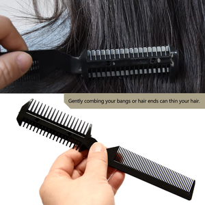 Двусторонняя расческа-триммер для волос с <span class=keywords><strong>2</strong></span> сменными лезвиями, инструмент для стрижки и филировки - Product Image 5