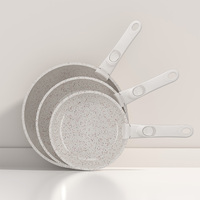 Poêle à frire antiadhésive en aluminium blanc résistant aux rayures et aux taches sans PFAS/PTFE/PEOS/PFOA pour la cuisine à domicile pour les restaurants