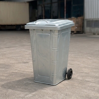Conteneur à déchets métallique extérieur en acier galvanisé à chaud de 240 L avec couvercle pour la collecte des ordures municipales, directement de l'usine