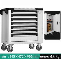 Carrito de Herramientas de Acero Resistente de Alta Calidad con 7 Cajones, Cerradura con Llave, Cajones de Cierre Suave, Capacidad de Carga de 200 kg, Diseño Moderno para Garaje o Taller