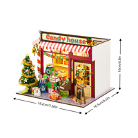 Casa de Muñecas en Miniatura Hongda PC2502 Candy House 2025, Kit de Casa de Muñecas en Miniatura Estilo Navideño para Regalos