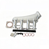 Collecteur d'admission en aluminium CNC haute performance avec bride de boîtier de papillon de 82 mm et kit rail de carburant pour Volvo 240 740 940 B230 B230FT