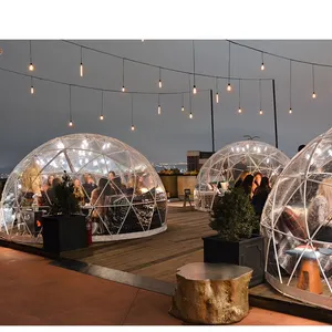 定制乔丹风格金属框架玻璃圆形花园客栈度假酒店圆顶帐篷