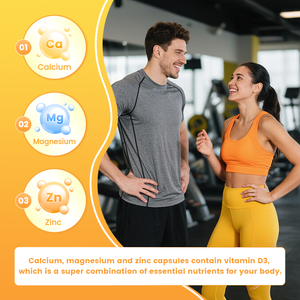 Cápsulas OEM 60 unidades de calcio, magnesio, zinc, vitamina D3, nutrientes esenciales para huesos y dientes fuertes - Product Image 6