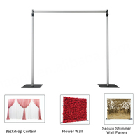 Kit de support de photographie pour toile de fond murale florale avec système de drapage, montants réglables 8Ft x 8Ft, base métallique, tissu en soie écologique, pour mariage