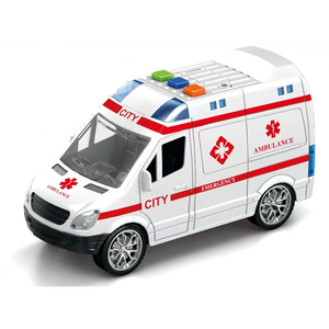 Ensemble de camions de ville à friction QS de haute qualité pour enfants, jouets en plastique, 2 styles, modèle d'<span class=keywords><strong>ambulance</strong></span> à l'échelle 1:100, jouets de simulation de véhicules avec son - Product Image 1