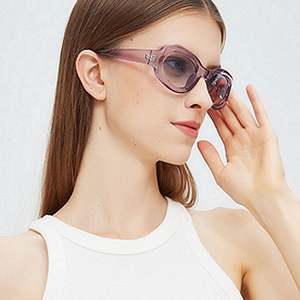 Lunettes de soleil ovales colorées à grande monture, avec logo personnalisé, couleur bonbon, tendance 2025, protection UV400, pour femmes - Product Image 3