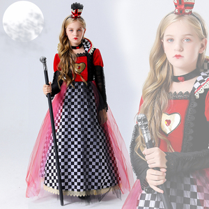 Costume di Halloween bambini <span class=keywords><strong>principessa</strong></span> Alice <span class=keywords><strong>regina</strong></span> rossa Costume <span class=keywords><strong>regina</strong></span> dei cuori Cosplay - Product Image 1