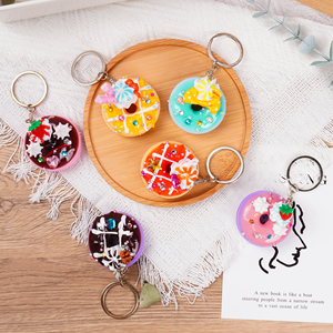 Custom DIY Plastic Keychains Simulation Donut Funny Gift Customized 3D Keychain Simulation Donut Fake Dessert Keyring - Product Image 3