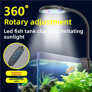 Lámpara LED Giratoria 360° para Acuario JSD, con Clip, Regulable, Luz <span class=keywords><strong>Cálida</strong></span>, Azul, Multicolor, USB, para Pecera, <span class=keywords><strong>de</strong></span> Plástico, Pequeña, <span class=keywords><strong>de</strong></span> Escritorio - Product Image 2