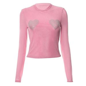 Pull à col rond à manches longues en maille tendance automne <span class=keywords><strong>2022</strong></span>, avec des strass, décontracté, pour femmes - Product Image 6