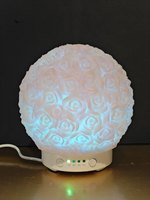 Nouveau Diffuseur d'Arômes Électrique Ultrasonique en Céramique Florale Artistique, Purificateur d'Air, Décoration de Table, Garantie 1 An