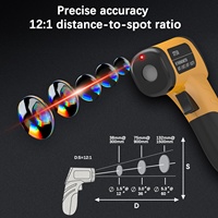 Termómetro Infrarrojo Digital Industrial de Alta Precisión Tipo Pistola para Alimentos, Sin Contacto, DT380 OEM/ODM, Plástico, IP55