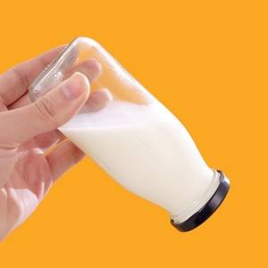 Botella de vidrio de queso de leche redonda 100 de 250 ml, contenedor de miel de jarabe, agua de galón con tapa de sellado de Metal, venta a granel - Product Image 5