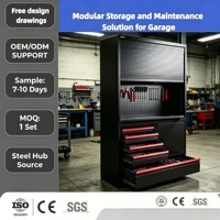 Armoires à outils modulaires, solutions OEM/ODM, établis avec portes à volets roulants, utilisés pour les ateliers de réparation et les garages