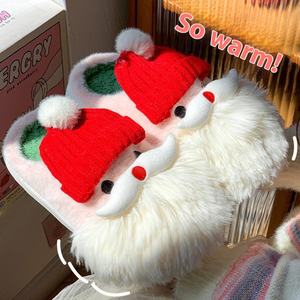 Vente en gros Hiver pour Drôle Joker Santa Citrouille Hommes Femmes Épais EVA Fourrure Supérieure Antidérapante Semelle Extérieure Hauteur Augmentant Nouveau - Product Image 4