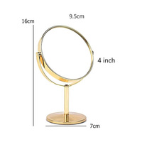 Miroir de maquillage de bureau Gmagic à double face, design marbré rond, cadre en fer, avec grossissement pour le maquillage quotidien