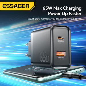 ESSAGER ES-CD43 QC4.0 PPS PD 65ワットUsb-AタイプC電話ラップトップ壁Gan高速充電器65 W Iphone Samsung用 - Product Image 2