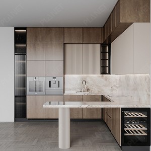 Mobili da <span class=keywords><strong>Cucina</strong></span> Moderni Economici in Legno di Bassa Qualità, Pensili e Base per <span class=keywords><strong>Cucina</strong></span> con Frigorifero - Product Image 2