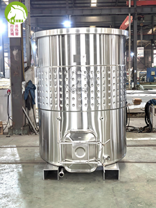 Cuve de fermentation à ouverture supérieure pour vin rouge de 2500 L, en acier inoxydable, avec chemise de refroidissement et poche pour chariot élévateur - Product Image 3