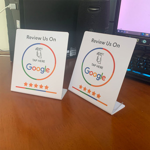 Kích thước lớn 13.56MHz lập trình NFC Google xem xét hiển thị đứng tùy chỉnh in PVC NFC tap để xem lại trang đứng cho nhà hàng - Product Image 5