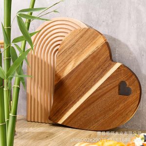 Acacia Heart Shaped Cutting Board 20x20x1.5cm <b>Wooden</b> Kitchen Chopping <b>Block</b> For Bread Fruit Serving - Product Image 2