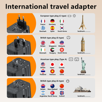 Adaptateur de voyage international ANRMESUN 25W PD pour ordinateur portable PC avec 2 ports USB-A et 2 ports USB-C, prise UK 100-240V, courant nominal 10A