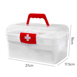 First Aid Clear Top Case <b>Plastic</b> Medicine <b>Box</b> Home First Aid Kit for Home School - Product Image 6