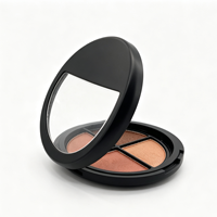 Boîtier de maquillage compact vide en plastique ABS avec couvercle transparent, 5 compartiments intérieurs colorés et 2 compartiments extérieurs colorés pour poudre libre, blush et crème pour les yeux
