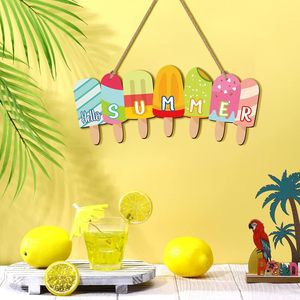 Decorazione del segno di legno della brezza del gelato di estate casa porta d'ingresso anteriore appesa all'ingrosso - Product Image 4