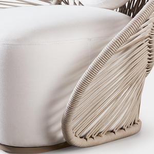 Luxury Modern Balcony Furniture Outdoor Single Double Seats Aluminum Metal Modular Rope Woven Outdoor - Product Image 3