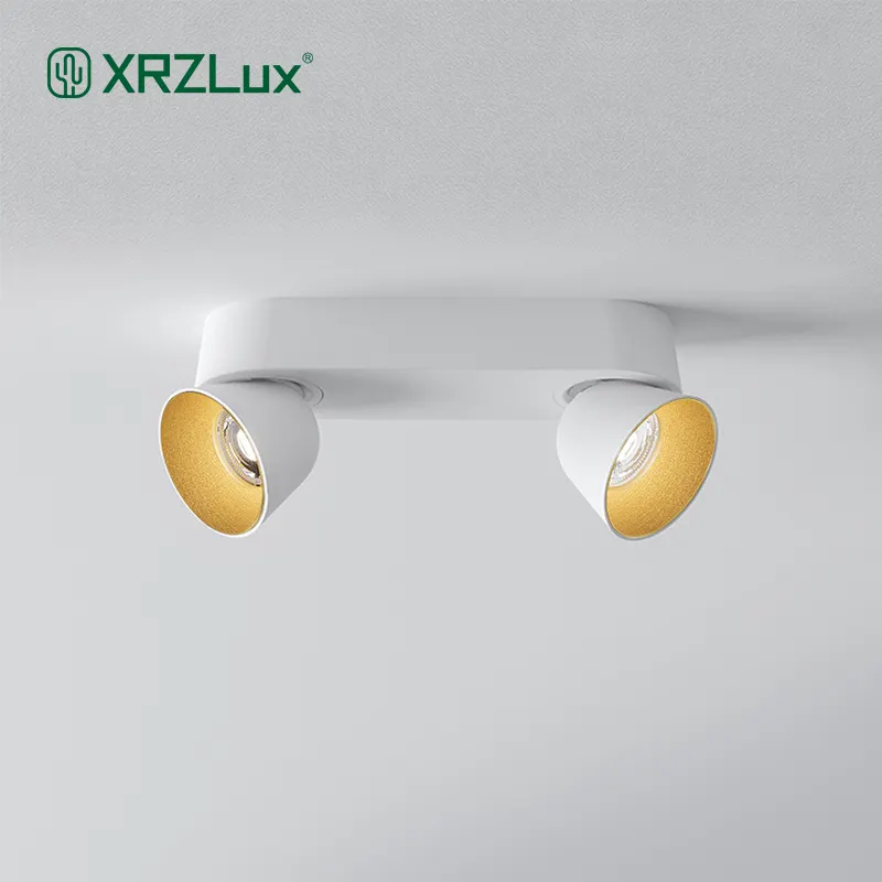 XRZLux Double Heads Surface Mounted COB LED Downlight 15W Adjustable Angle Ceiling Lamp Spotlight Rotatable LED Ceiling Light