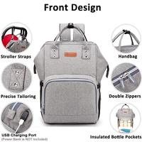 Sac à dos à couches sac à dos de voyage polyvalent avec port de charge USB poche isolée pour bébé enceinte sac à couches